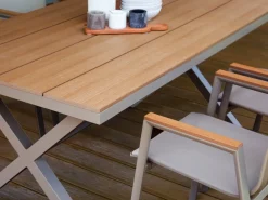 Tavolo da pranzo da giardino TIANO 160 cm 90 cm Metallo Tortora