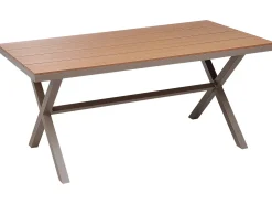 Tavolo da pranzo da giardino TIANO 160 cm 90 cm Metallo Tortora