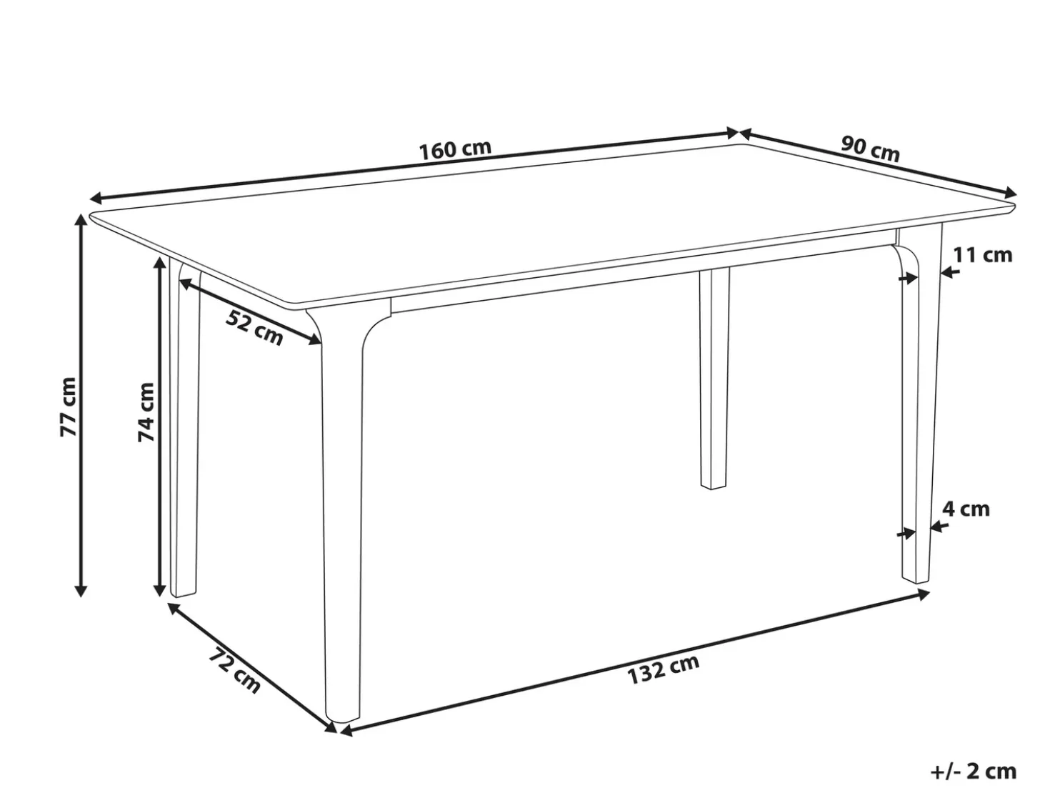 Tavolo da pranzo DELMAS Frassino chiaro 160 cm 90 cm