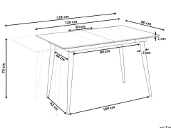 Tavolo da pranzo EFTALIA Marmo bianco 120/150 cm 80 cm