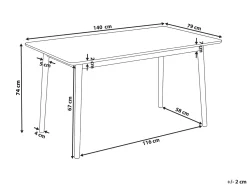 Tavolo da pranzo ELVYN Rovere chiaro 140 cm 80 cm