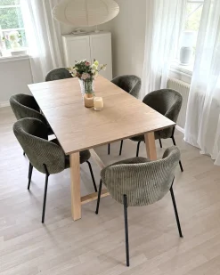 Tavolo da pranzo estensibile BARNES Frassino chiaro 160/200 cm 90 cm