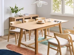 Tavolo da pranzo estensibile BARNES Frassino chiaro 160/200 cm 90 cm