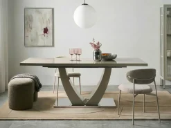 Tavolo da pranzo estensibile MERRAN Beige chiaro 160/200 cm 90 cm