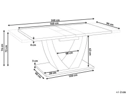 Tavolo da pranzo estensibile MERRAN Beige chiaro 160/200 cm 90 cm