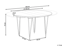 Tavolo da pranzo estensibile LOUISE Marrone 120/160 cm 120 cm