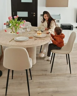 Tavolo da pranzo estensibile MORAINE Effetto travertino 120/160 cm 120 cm