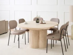 Tavolo da pranzo estensibile MORAINE Effetto travertino 120/160 cm 120 cm