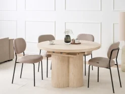 Tavolo da pranzo estensibile MORAINE Effetto travertino 120/160 cm 120 cm