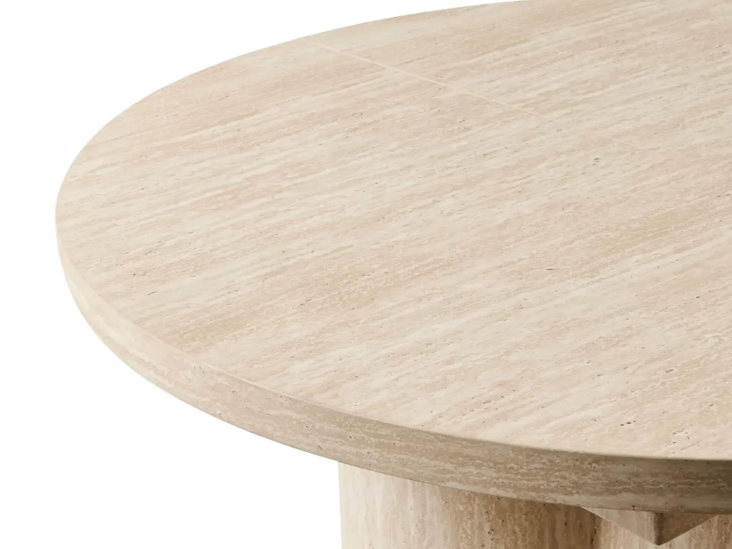 Tavolo da pranzo estensibile MORAINE Effetto travertino 120/160 cm 120 cm