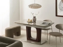 Tavolo da pranzo estensibile BERRIGAN Beige chiaro 160/200 cm 90 cm