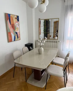 Tavolo da pranzo estensibile BERRIGAN Beige chiaro 160/200 cm 90 cm