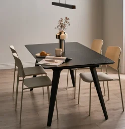 Tavolo da pranzo estensibile NORLEY Nero 120/160 cm 80 cm