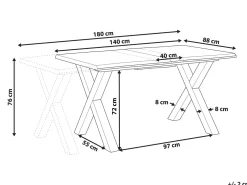 Tavolo da pranzo estensibile BRONSON Marrone 140/180 cm 90 cm