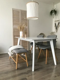 Tavolo da pranzo estensibile SANFORD Bianco 120/160 cm 80 cm