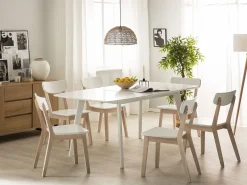 Tavolo da pranzo estensibile SANFORD Bianco 120/160 cm 80 cm