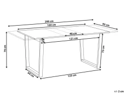 Tavolo da pranzo estensibile CAMDEN Frasino scuro 160/200 cm 95 cm