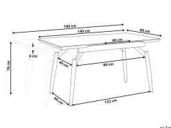 Tavolo da pranzo estensibile BARBOSA Marrone scuro 140/180 cm 80 cm