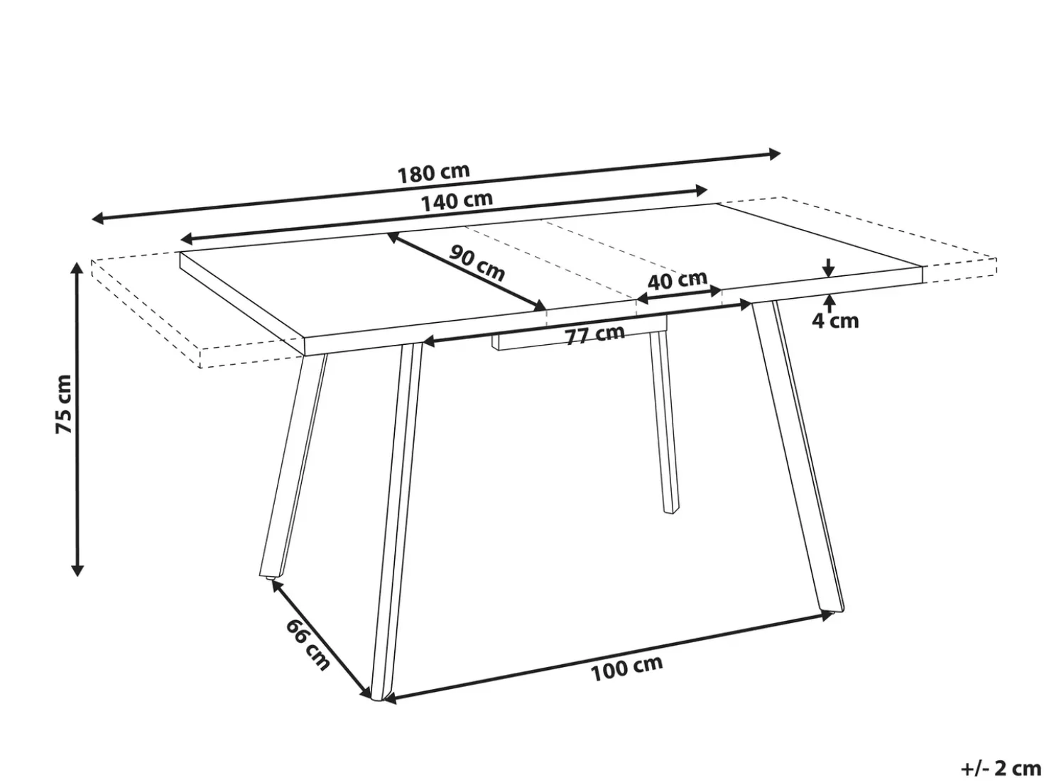 Tavolo da pranzo estensibile HARLOW Marrone 140/180 cm 90 cm