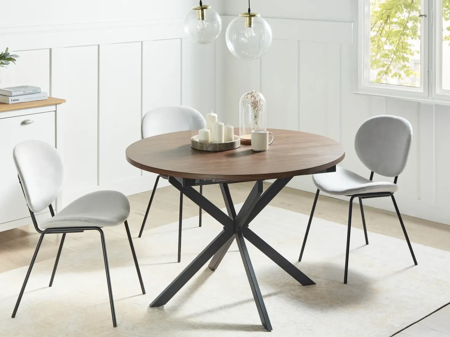 Tavolo da pranzo estensibile FRIONA Marrone scuro 110/140 cm 110 cm