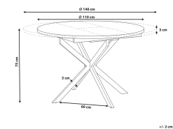 Tavolo da pranzo estensibile FRIONA Marrone scuro 110/140 cm 110 cm