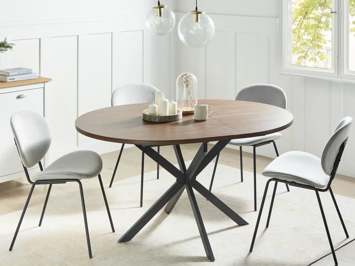 Tavolo da pranzo estensibile FRIONA Marrone scuro 110/140 cm 110 cm