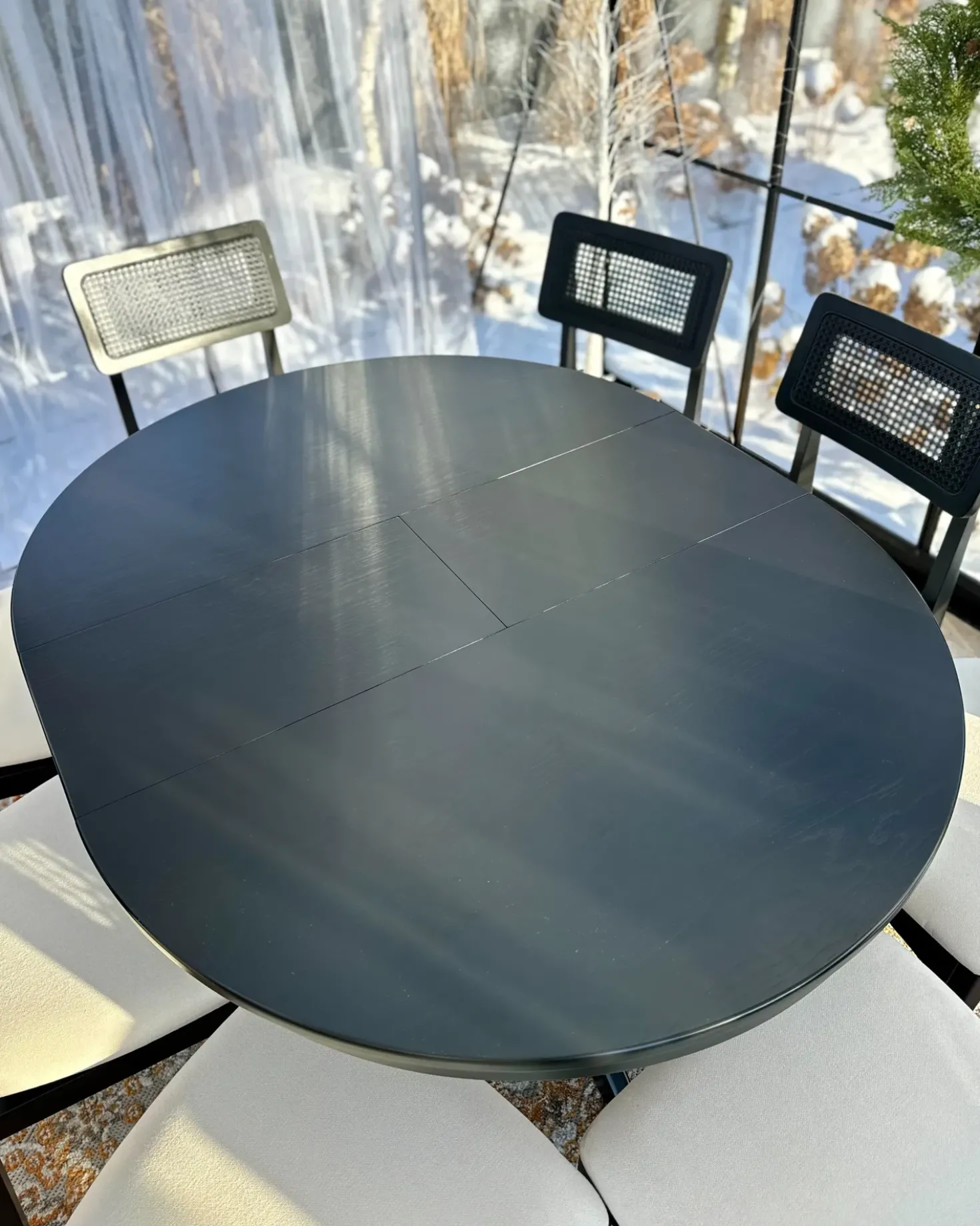 Tavolo da pranzo estensibile TYMIS Quercia nera 107/137 cm 107 cm