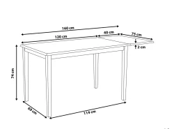 Tavolo da pranzo estensibile LOUISIANA Marrone chiaro 120/160 cm 75 cm Legno