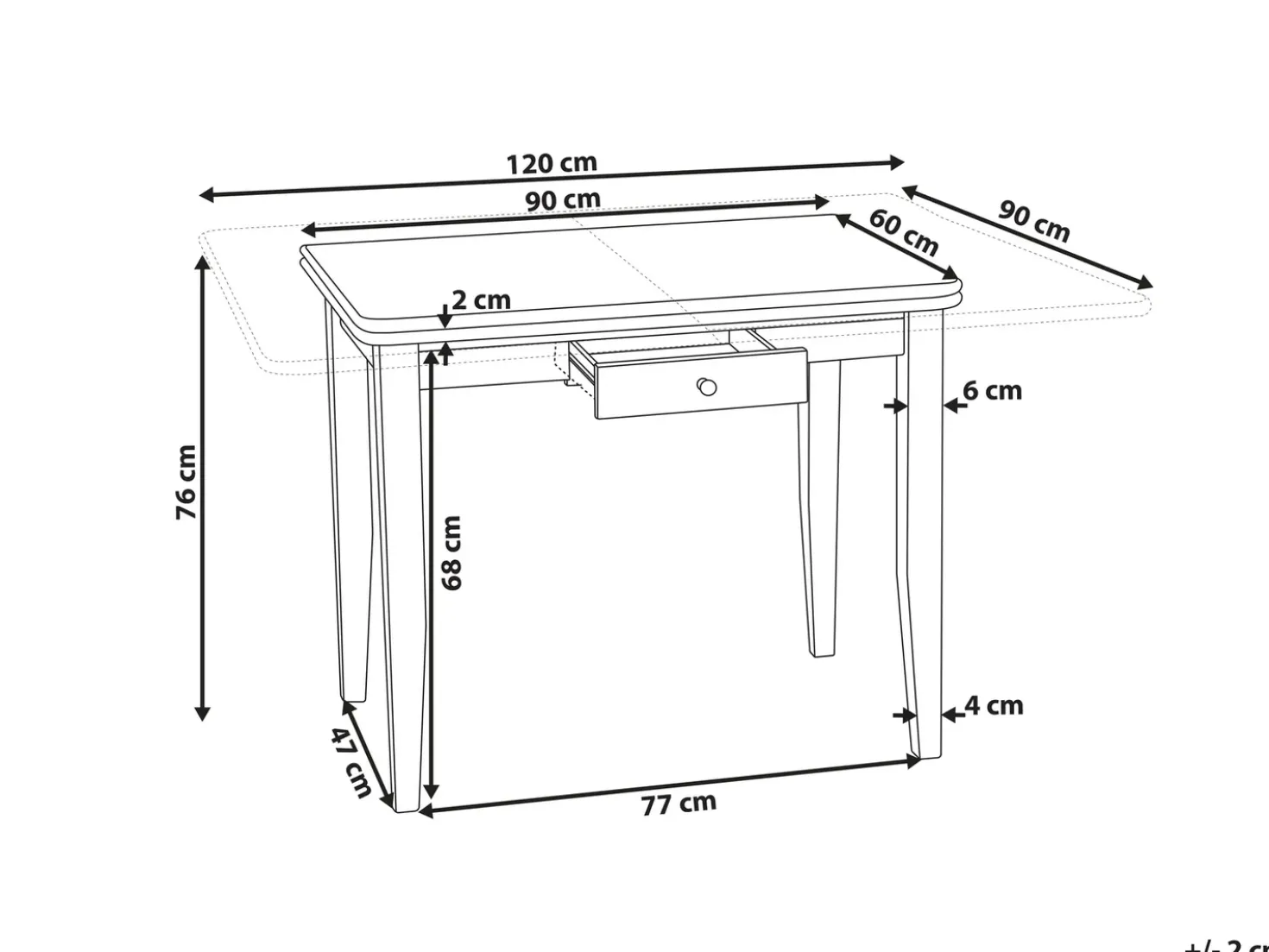 Tavolo da pranzo estensibile MASELA Marrone 90/120 cm 60 cm Legno