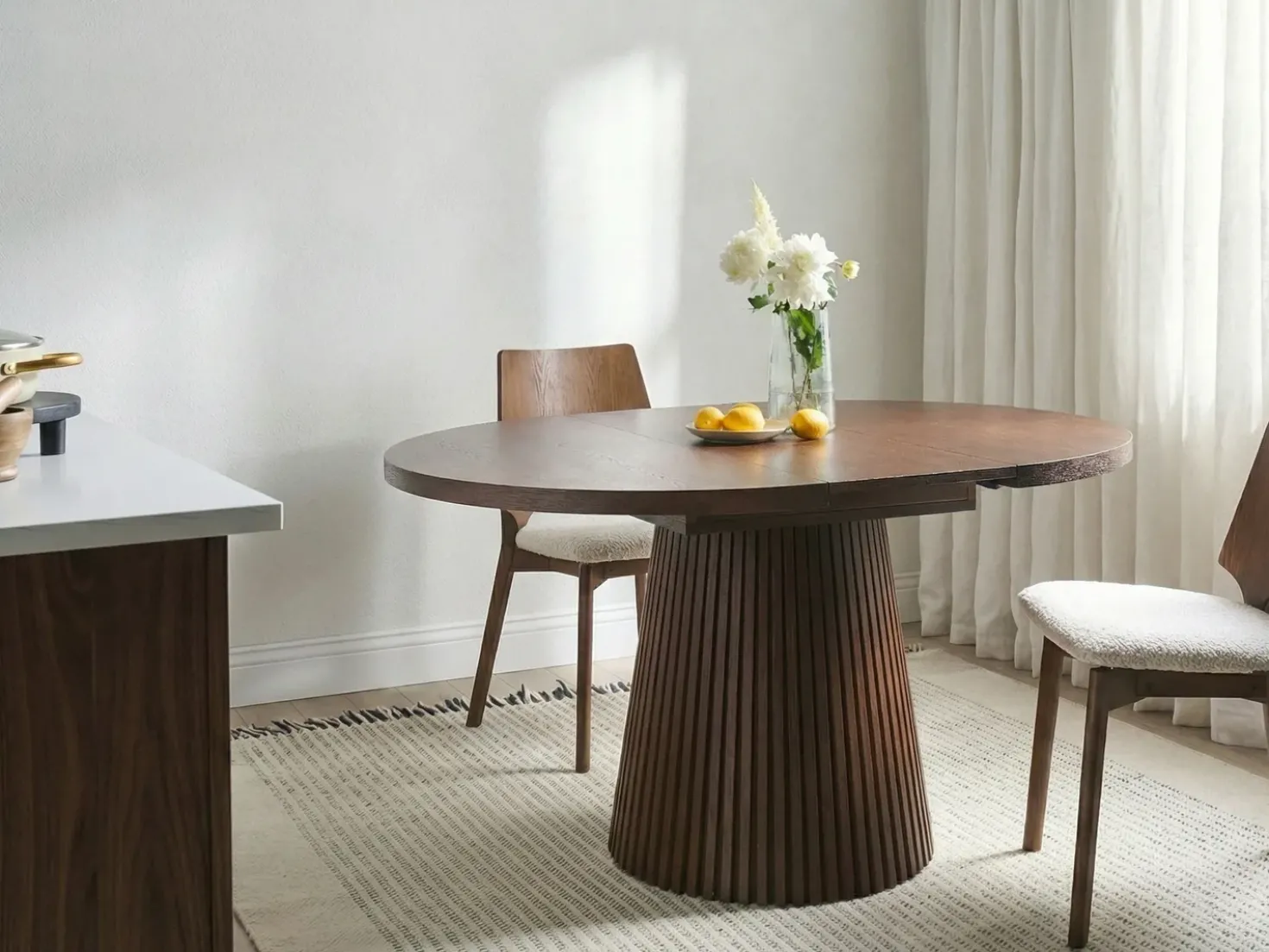 Tavolo da pranzo estensibile MOORE Frasino scuro 120/160 cm 120 cm