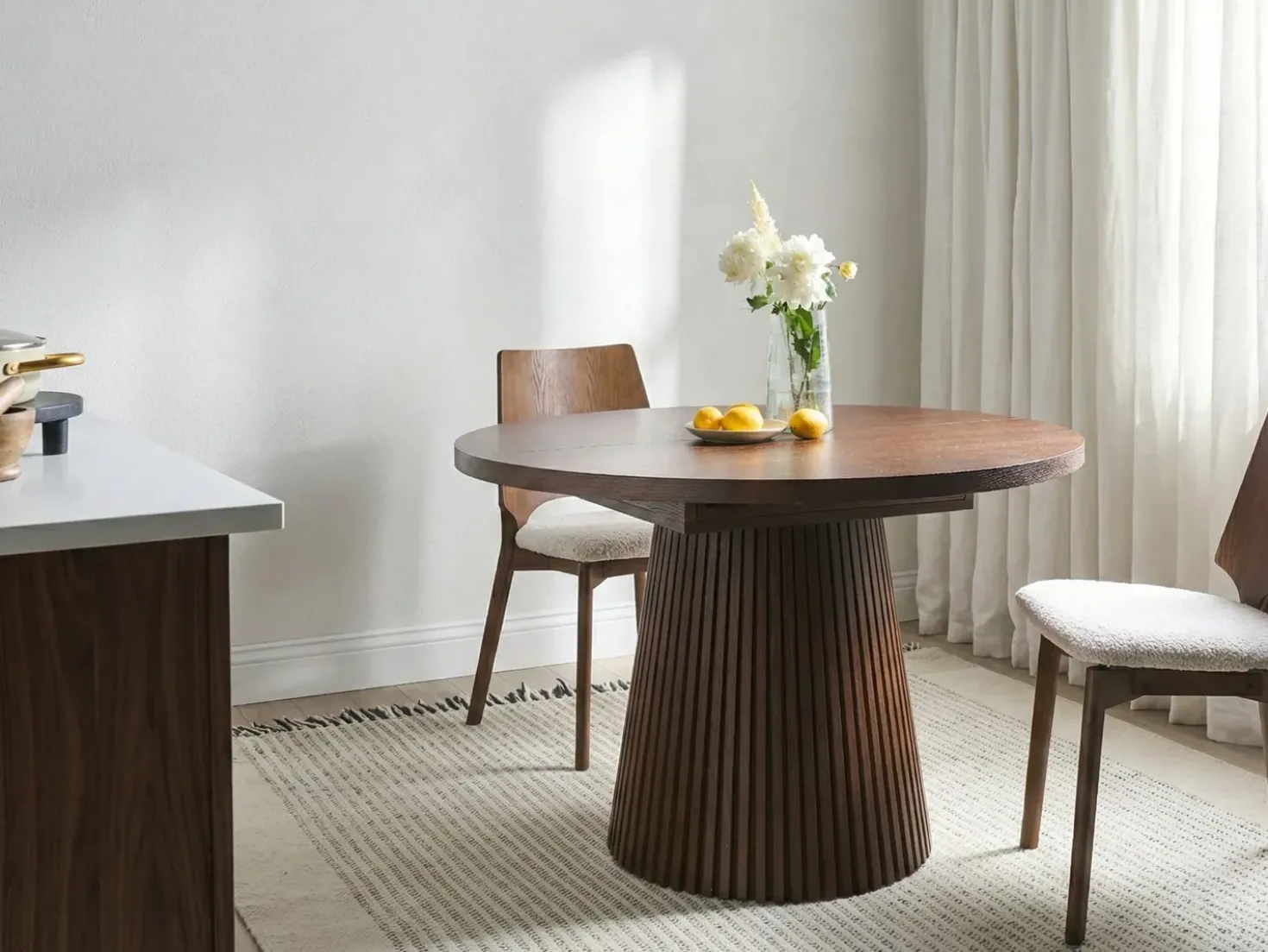 Tavolo da pranzo estensibile MOORE Frasino scuro 120/160 cm 120 cm