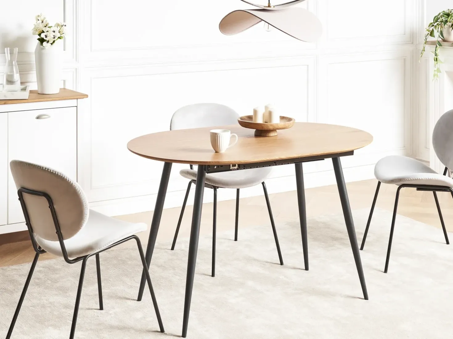 Tavolo da pranzo estensibile CLAVET Marrone chiaro 120/160 cm 80 cm