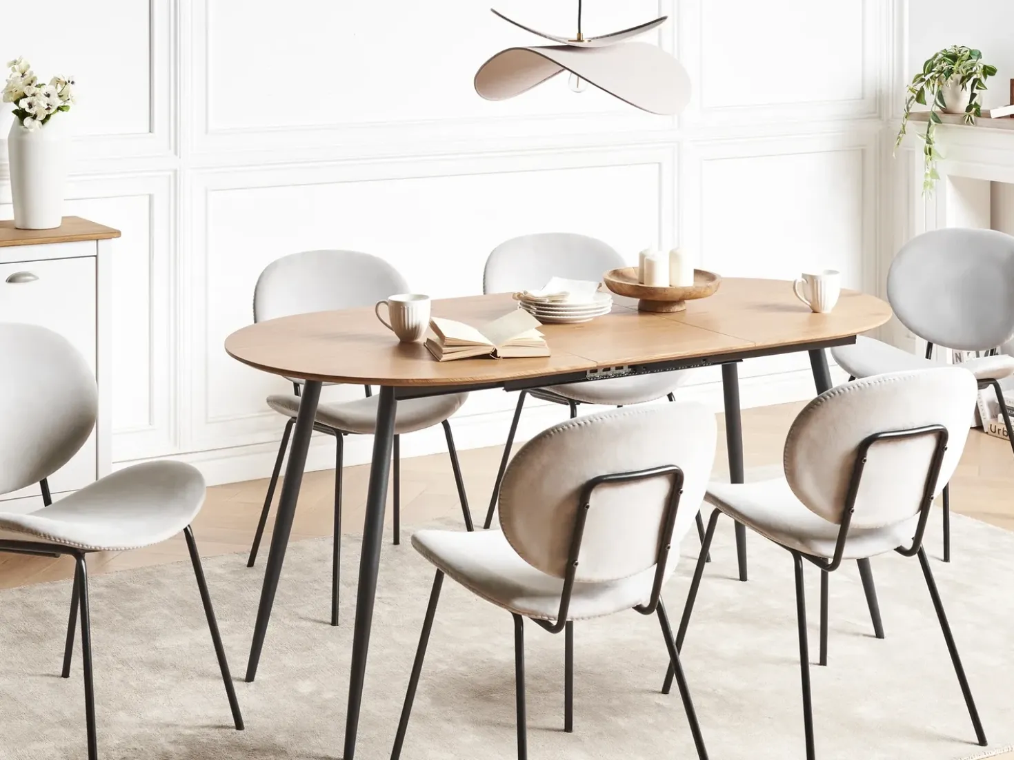 Tavolo da pranzo estensibile CLAVET Marrone chiaro 120/160 cm 80 cm