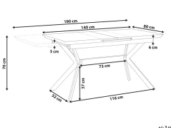 Tavolo da pranzo estensibile BENSON Grigio chiaro 140/180 cm 80 cm