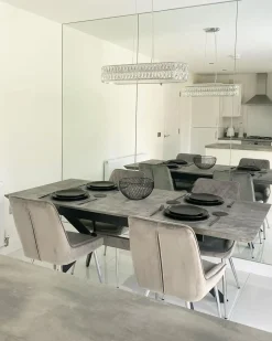 Tavolo da pranzo estensibile BENSON Grigio chiaro 140/180 cm 80 cm