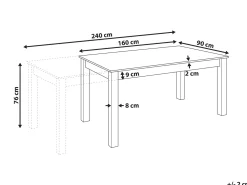 Tavolo da pranzo estensibile MADURA Frassino naturale 160/240 cm 90 cm