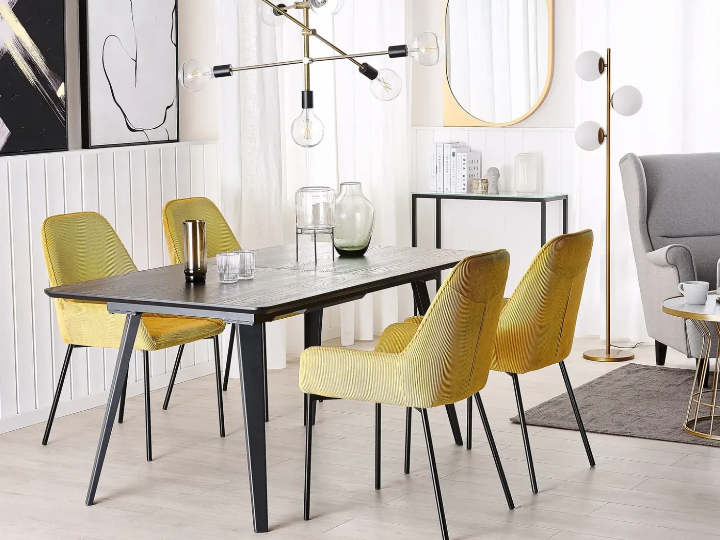 Tavolo da pranzo estensibile IRVINGTON Nero 160/200 cm 90 cm
