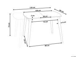 Tavolo da pranzo estensibile TOMS Marrone chiaro 100/130 cm 80 cm