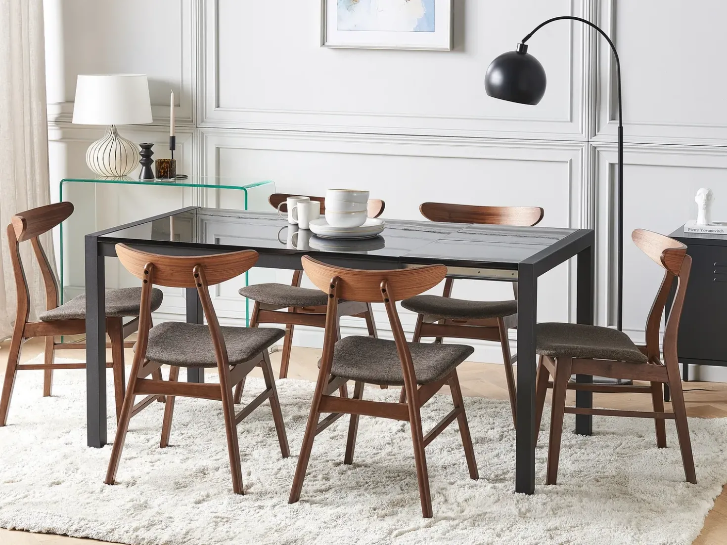 Tavolo da pranzo estensibile GRANADA Nero 120/160 cm 80 cm