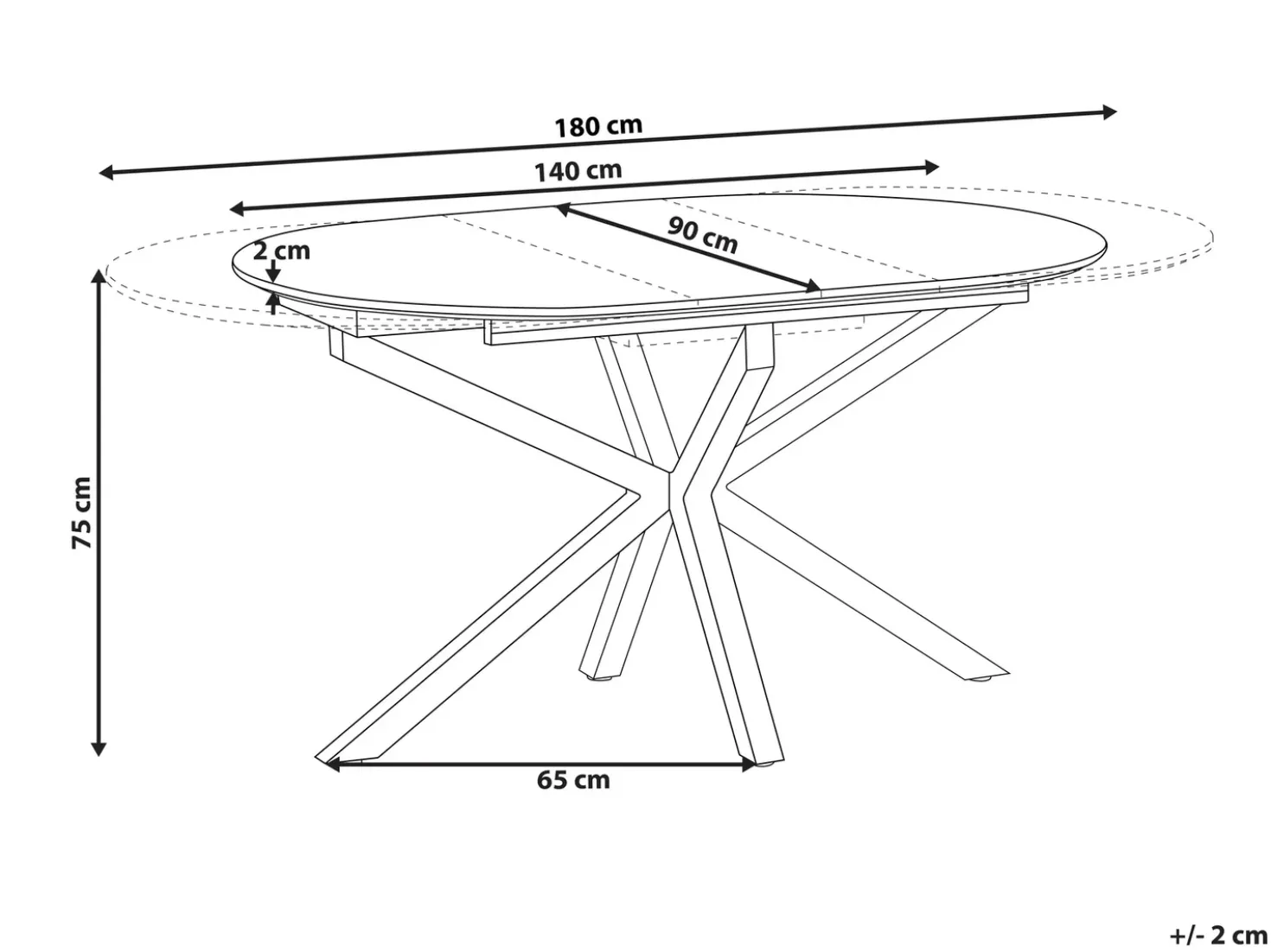 Tavolo da pranzo estensibile MACQUARIE Marrone 140/180 cm 90 cm