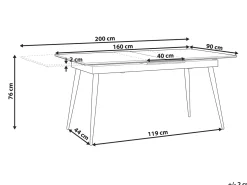 Tavolo da pranzo estensibile MALDON Nero 160/200 cm 90 cm