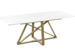 Tavolo da pranzo estensibile MAXIMUS Marmo bianco 160/200 cm 90 cm