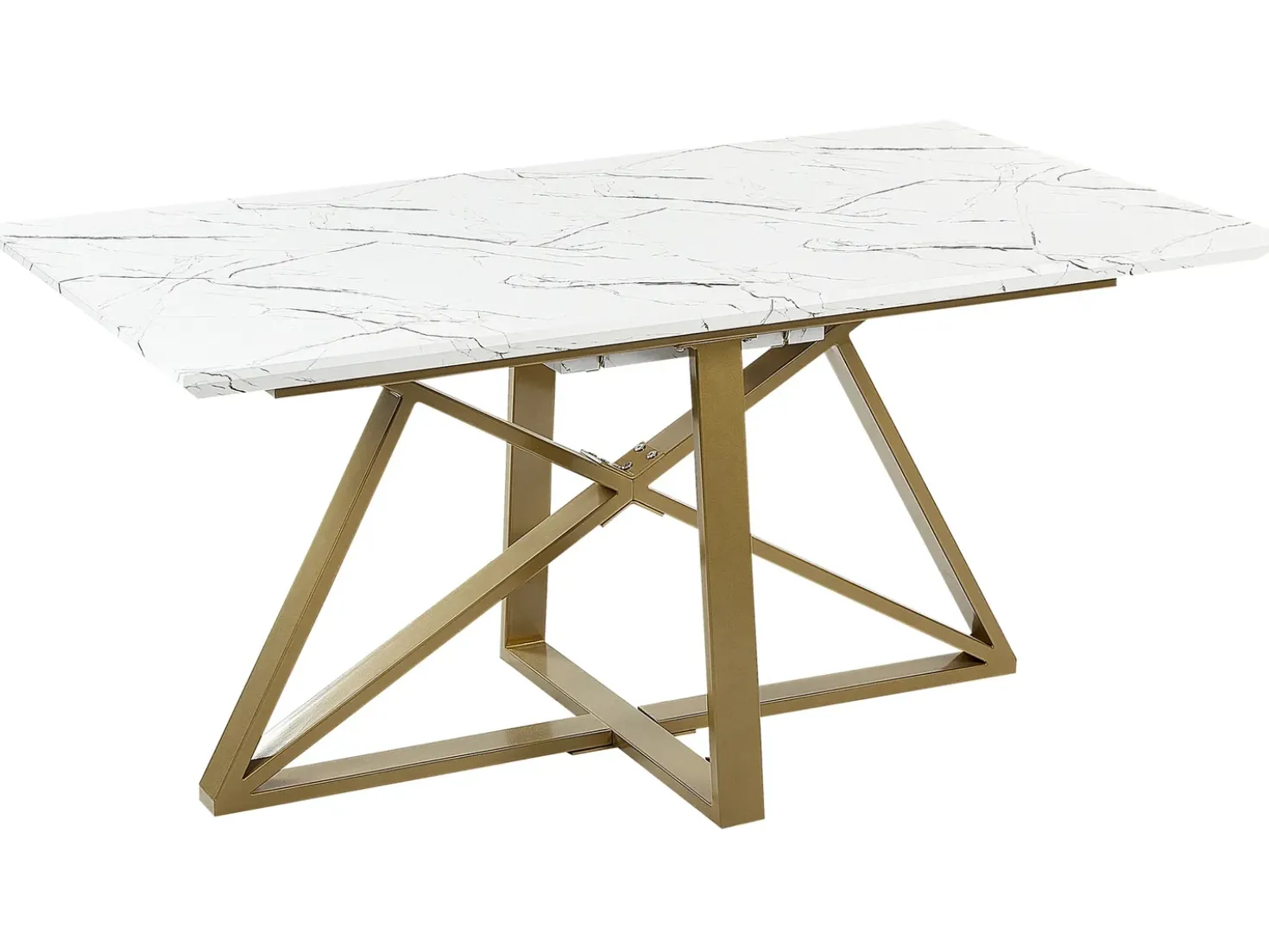 Tavolo da pranzo estensibile MAXIMUS Marmo bianco 160/200 cm 90 cm