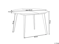 Tavolo da pranzo estensibile BOVINA Marrone scuro 120/150 cm 120 cm