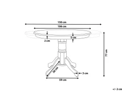 Tavolo da pranzo estensibile AKRON Frassino marrone 106/150 cm 106 cm Legno
