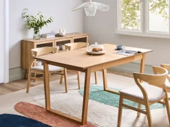 Tavolo da pranzo estensibile CAMDEN Frassino chiaro 160/200 cm 95 cm