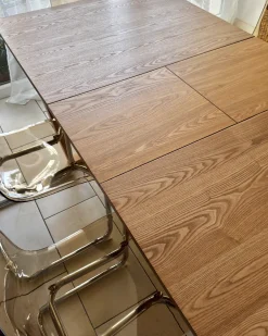 Tavolo da pranzo estensibile CAMDEN Frassino chiaro 160/200 cm 95 cm