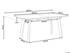Tavolo da pranzo estensibile SALVADOR Marrone scuro 160/200 cm 90 cm