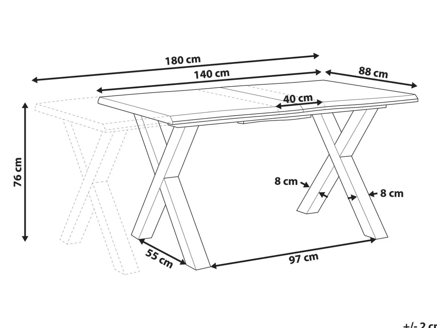Tavolo da pranzo estensibile BRONSON Marrone scuro 140/180 cm 90 cm