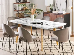 Tavolo da pranzo estensibile MOSBY Marmo/Oro 160/200 cm 90 cm